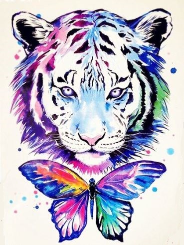 Tattoo tijger gekleurd - willaert, verkleedkledij, carnavalkledij, carnavaloutfit, feestkledij, kamping kitch, bal marginaal, tattoo, sleeve